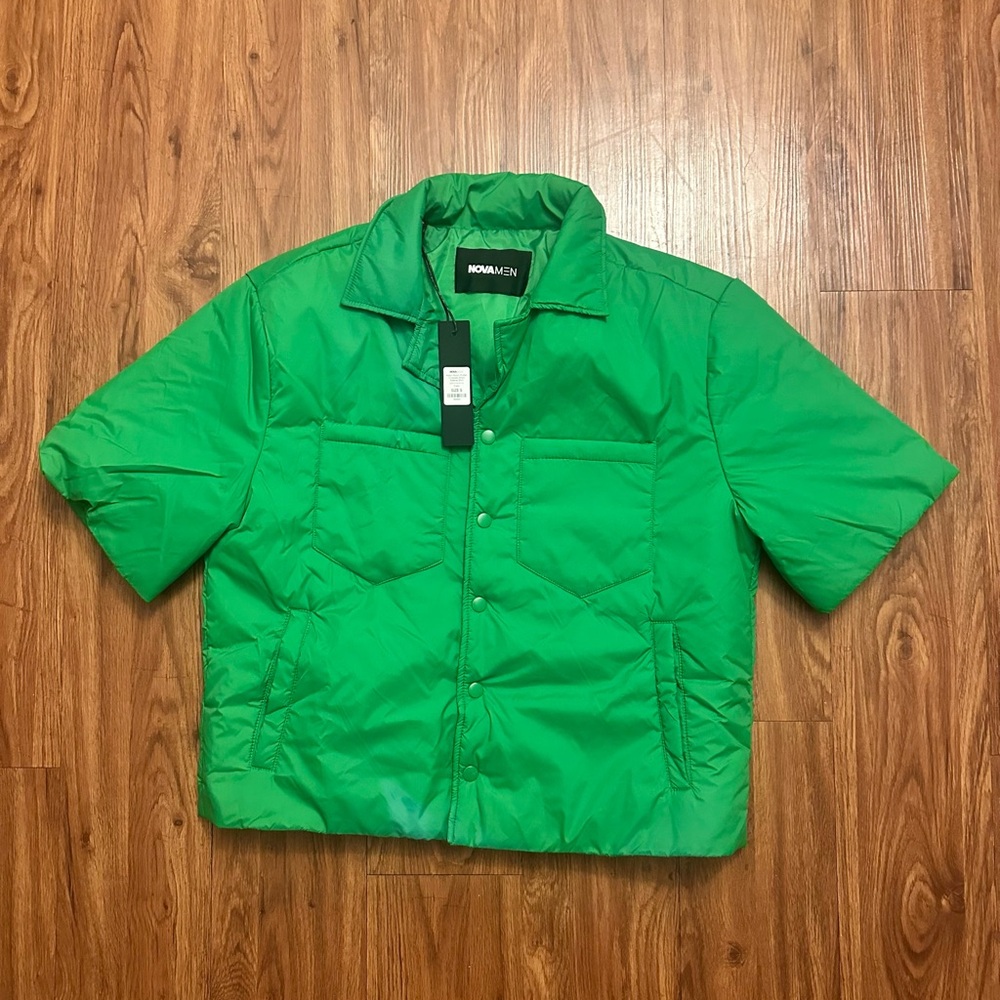 Fashion Nova Green Short Sleeve Button-Down Shirt
